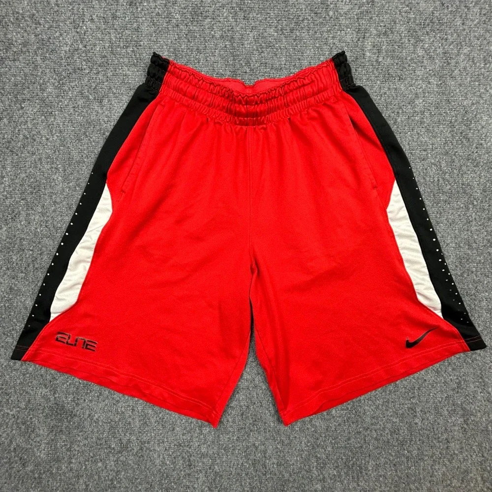 Nike Elite Basketball Shorts Mens L Red‎ Dri-FIT Athletic Retro Y2K 545526-657